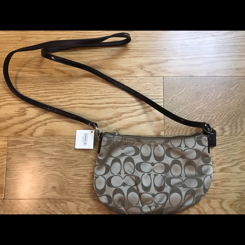 Coach signature sateen crossbody shoulder bag